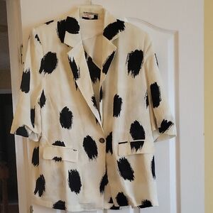 Black and Cream Polka Dot Blazer